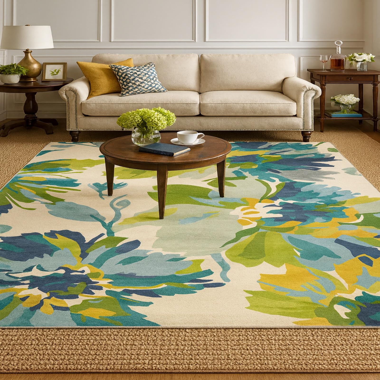 Tapis doux à poils courts Rururug pour éviter les glissades dans la cuisine et le salon
