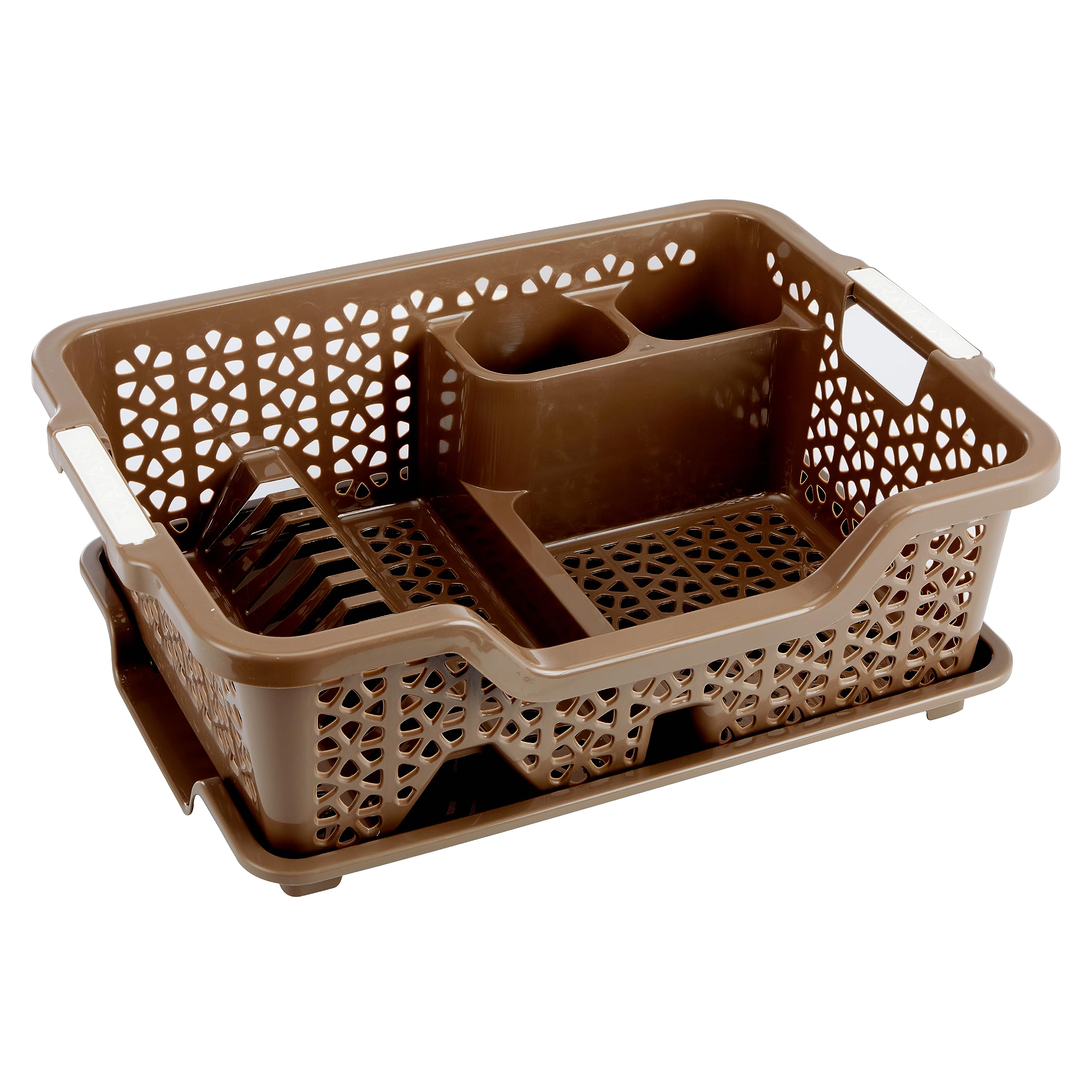 KOLORR Florina Jumbo Dish Rack with Drainer Tray for Kitchen (Brown) Extra Large 22 * 16 inches | Sink Dish Drying Rack Utensil Washing Holder with Tray (B0C8J72Q2G) Amazon Price History, Amazon Price Tracker