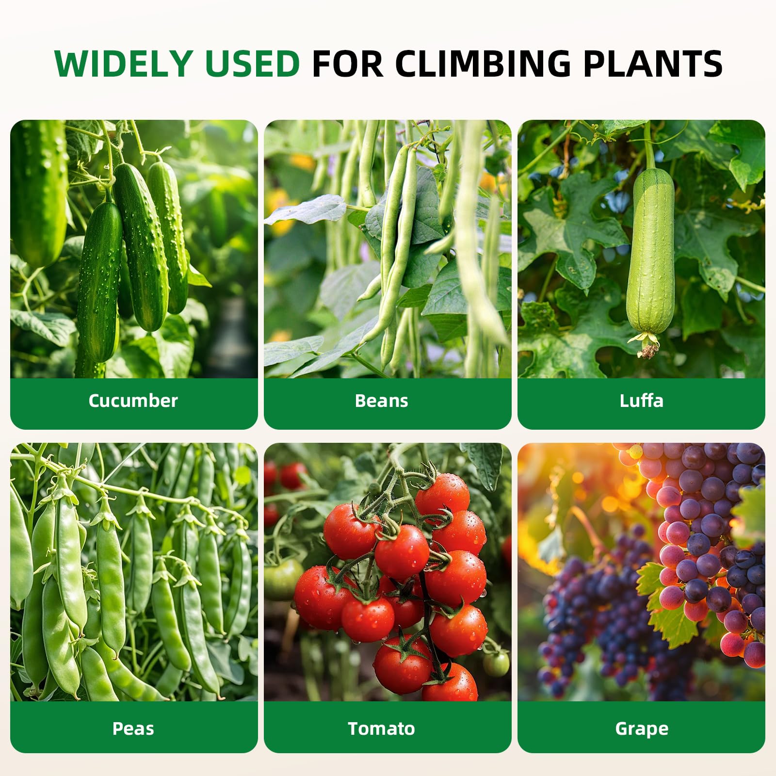 Cucumber Trellis for Raised Bed, U-Shape Garden Arch Metal Support for Climbing Plants, Metal Arch Plant Support Vegetables Trellis, Plant Support for Vine Outdoor (Green, 47*30*47inch(L*W*H))