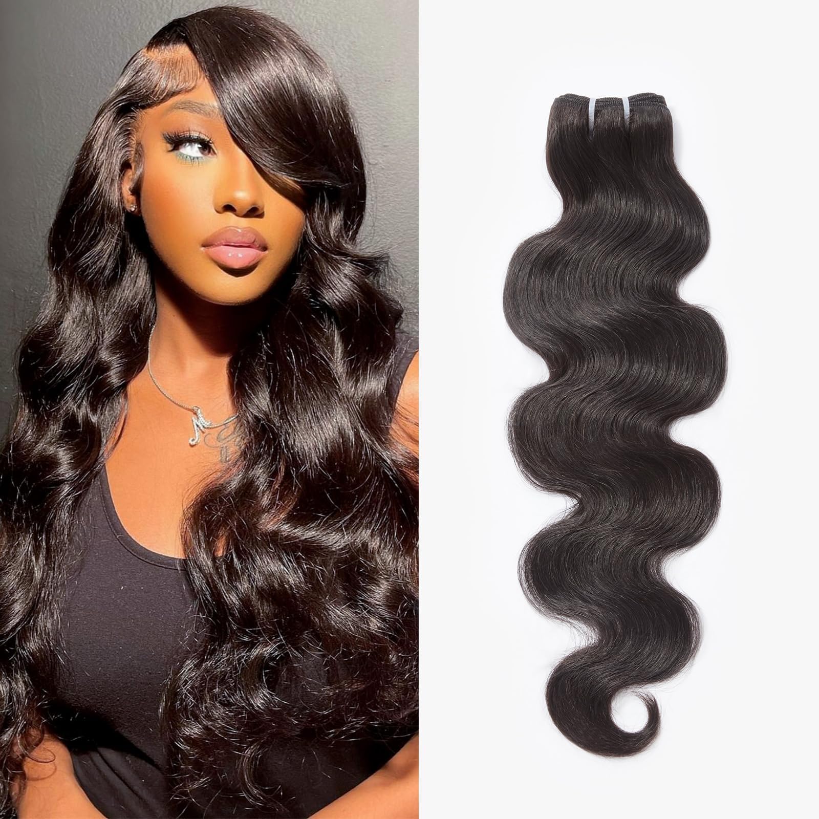 Bundles Human Hair Body Wave 16A Brazilian Virgin Hair Bundles 24 Inch Thick Weave Natural Black