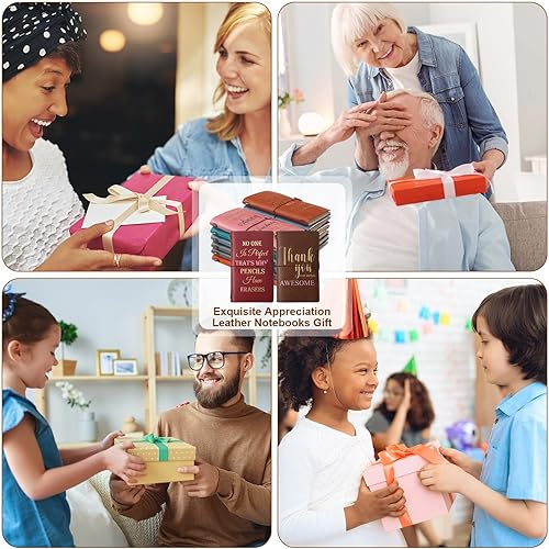 Miniatura 5 de 12 cuadernos de cuero para agradecer, cuadernos inspiradores a granel, cuaderno de cuero motivacional, regalo inspirador para mujeres, hombres,