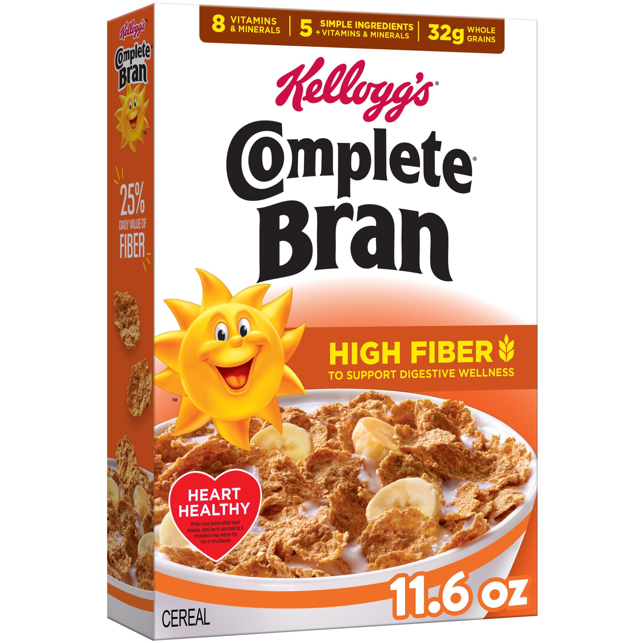 Kellogg's Complete Bran Breakfast Cereal, Original, 11.6 oz