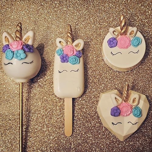 Miniatura 5 de Juego de moldes para fondant de flores de 7 piezas, mini moldes de silicona para dulces de chocolate para pasteles, decoración de cupcakes, paletas