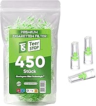 TS Teer STOP Filtres à Cigarettes – Embouts en Plastique 8mm, Filtre Anti-Tar, Réduit la Nicotine et les Produits Chimiques, Compatible avec Cigarettes Standard et à Rouler - 450 Pack