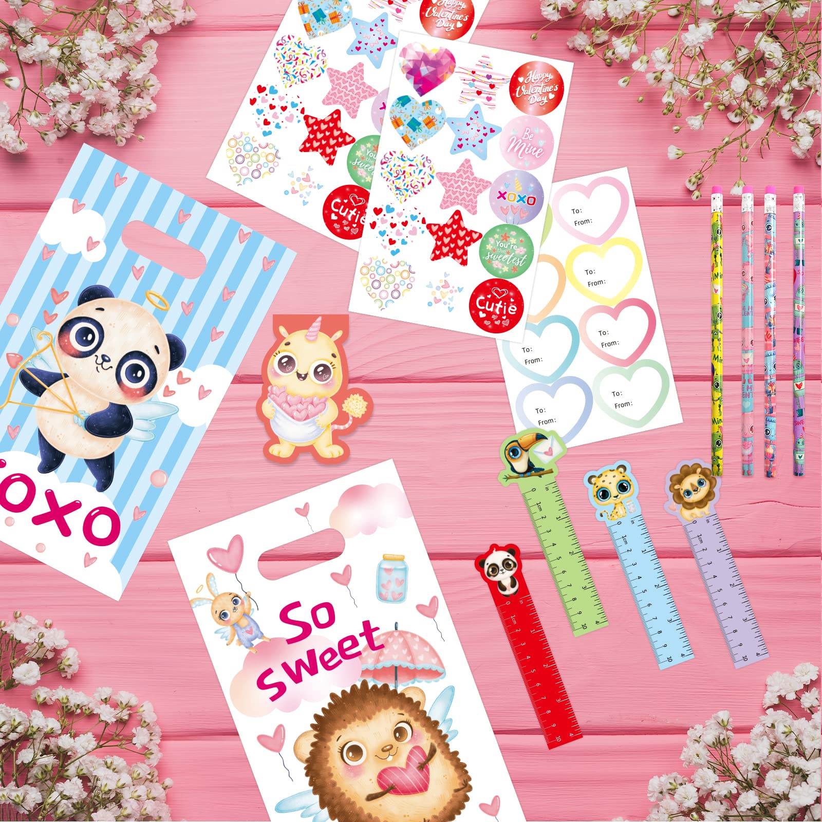 Ceiba Tree Valentine's Day Cards For Kids - 30 Pack With Animal Key Chains, Classroom Exchange Party Favors 8 thumbnail image