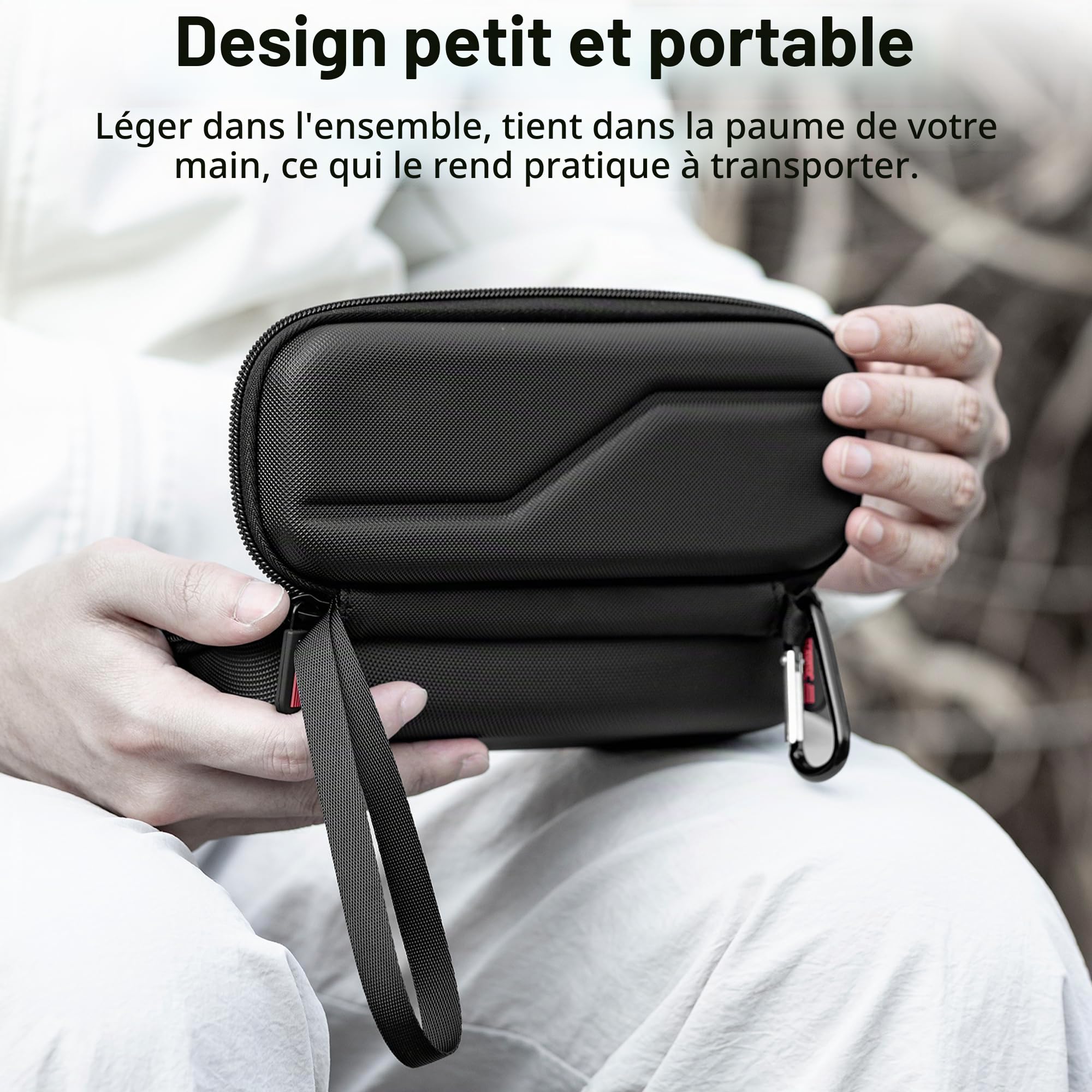 Osmo Pocket 4 Étui de Transport - Sac de Voyage Rangement Rigide Portable Étui de Protection en PU avec Mousqueton pour DJI Osmo Pocket 4 Accessoires D'appareil Photo