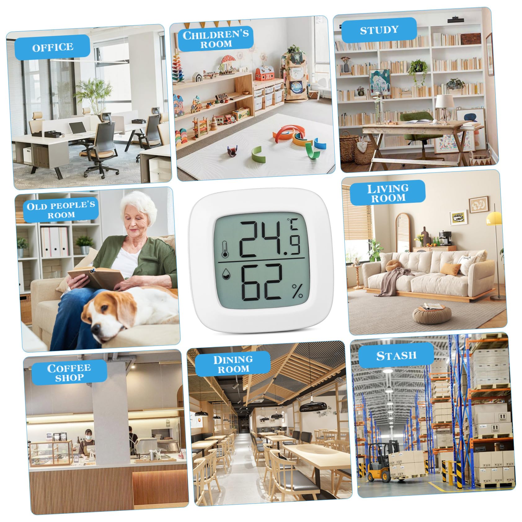 Abaodam 3 Ensembles Thermomètre Voiture Celsius Petit Salle Hygromètre Hygrometre Interieur Affichage Numérique De La Température Maison De Jauge De Température Abdos Blanche 3 Pièces * 3