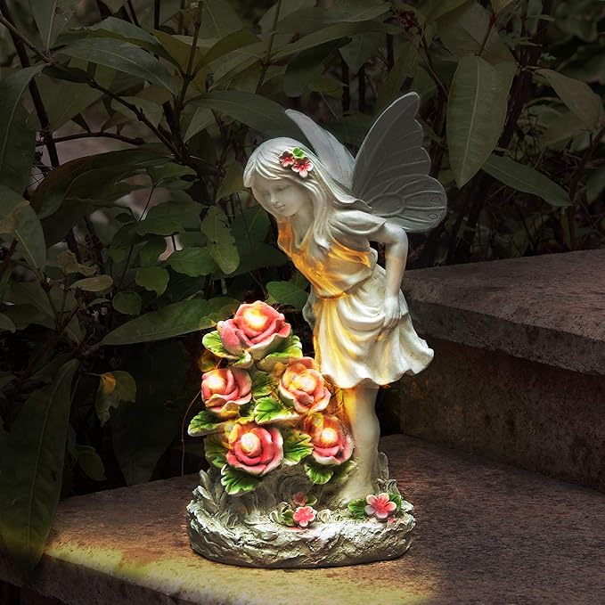 Whether you're looking to add a touch of serenity to your outdoor space or searching for a thoughtful gift for a friend or loved one, the Garden Figurines Angel Garden Statue is a versatile and beautiful option. Its exquisite design, solar-powered LED lights, and durable construction make it a practical and stylish choice for enhancing the ambiance of your garden or outdoor area. This angel statue is sure to bring joy and tranquility to any outdoor setting, making it a lovely addition to any home. Description by ChatGPT.