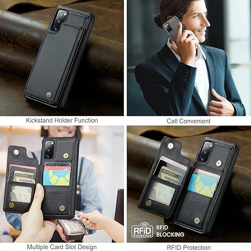 Miniatura 3 de Vinich Funda para Samsung Galaxy S20 FE con soporte para tarjetas, para Samsung S20 FE Funda tipo cartera para mujeres y hombres con bloqueo RFID,