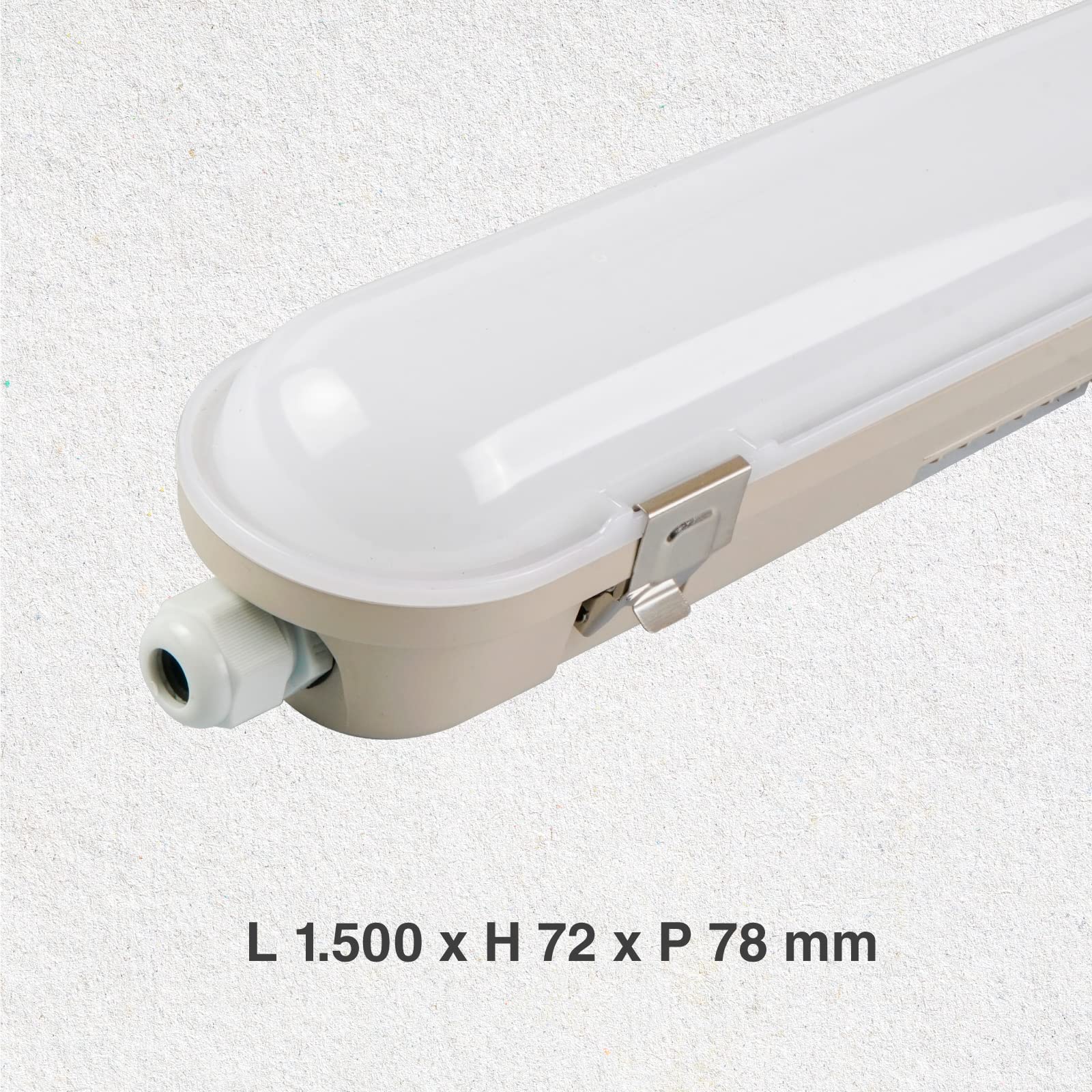 Eurocali Plafoniera LED 60W 120cm Impermeabile IP65 6600 lumen - Pacco da 2 pezzi - Luce Bianco Naturale 4000K - Fascio Luminoso 180