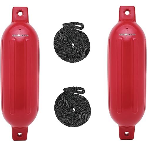 Extreme Max 3006.7432 BoatTector Inflatable Fender Value 2-Pack - 4.5" x 16", Bright Red