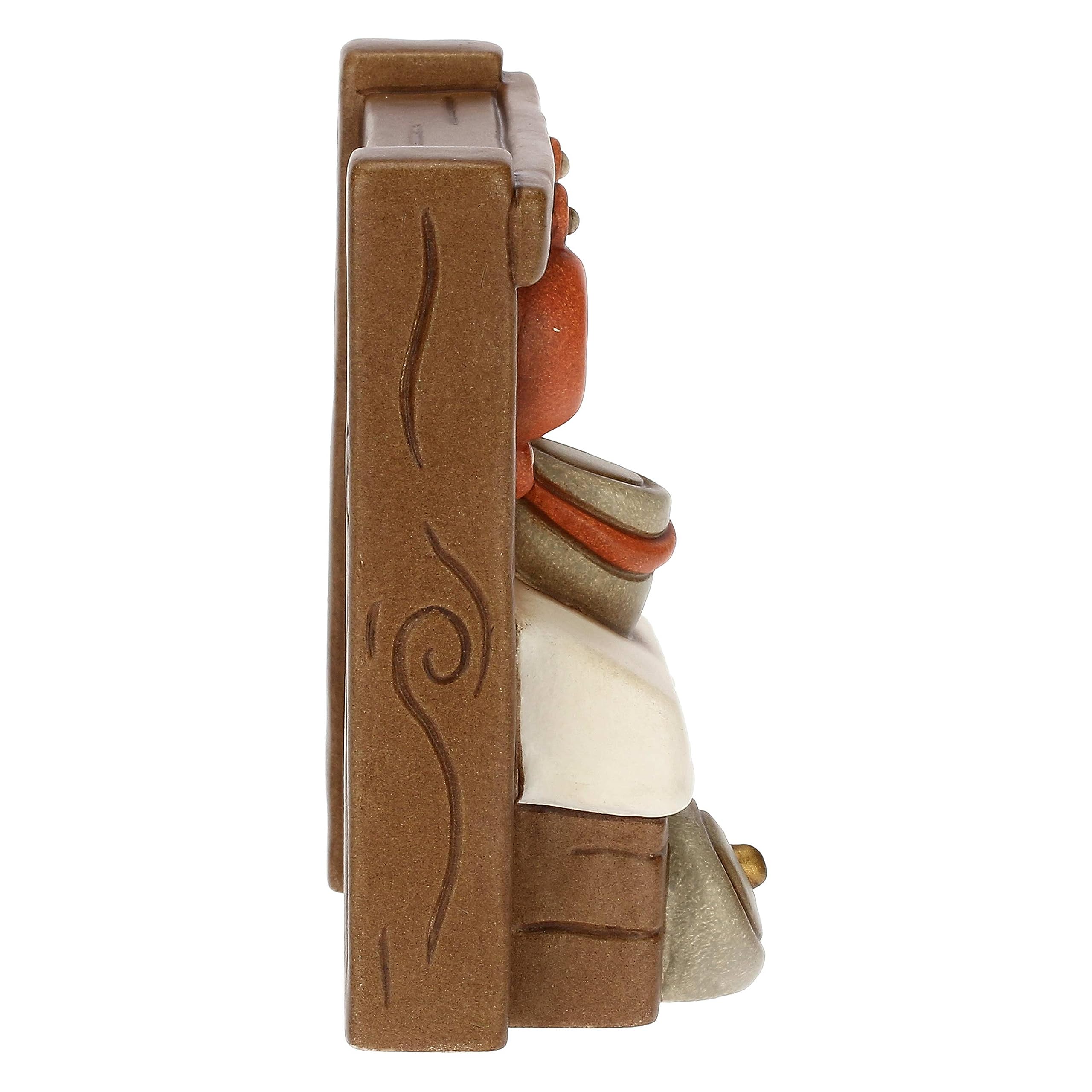 THUN - Banco delle Pentole in Ceramica Decorata a Mano, Linea Presepe Classico, Decorazioni Natale Casa, 7.8x4.4x9.1 cm h