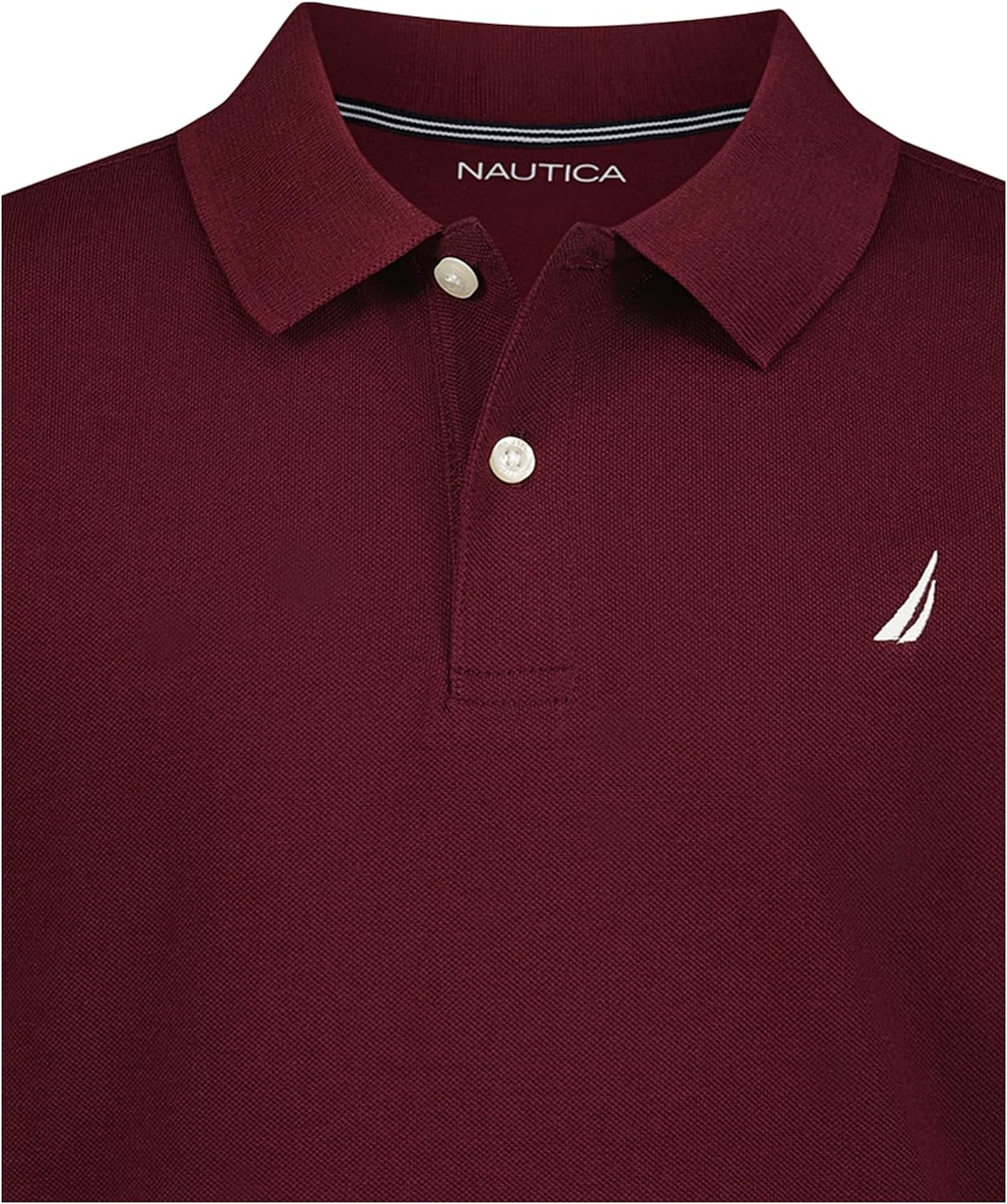 Nautica Boys' Short Sleeve Anchor Polo, Button Closure, Soft & Comfortable, Pique Fabric