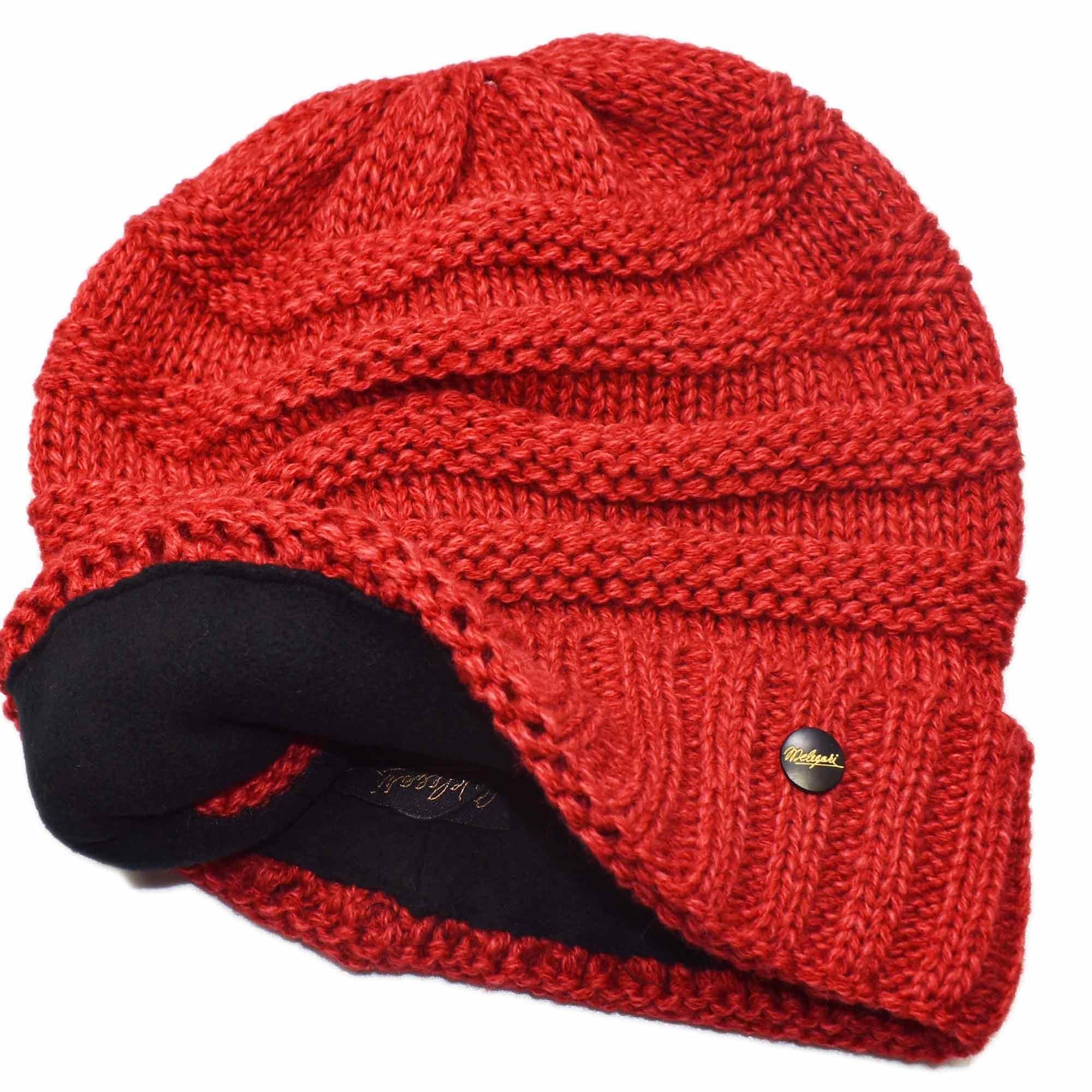 Melegari Berretto di Maglia Long Beanie Kim | Misto Lana | Protezione Interna Antivento di Fleece Morbido | manifattura Tedesca di Alta qualità | Unisex