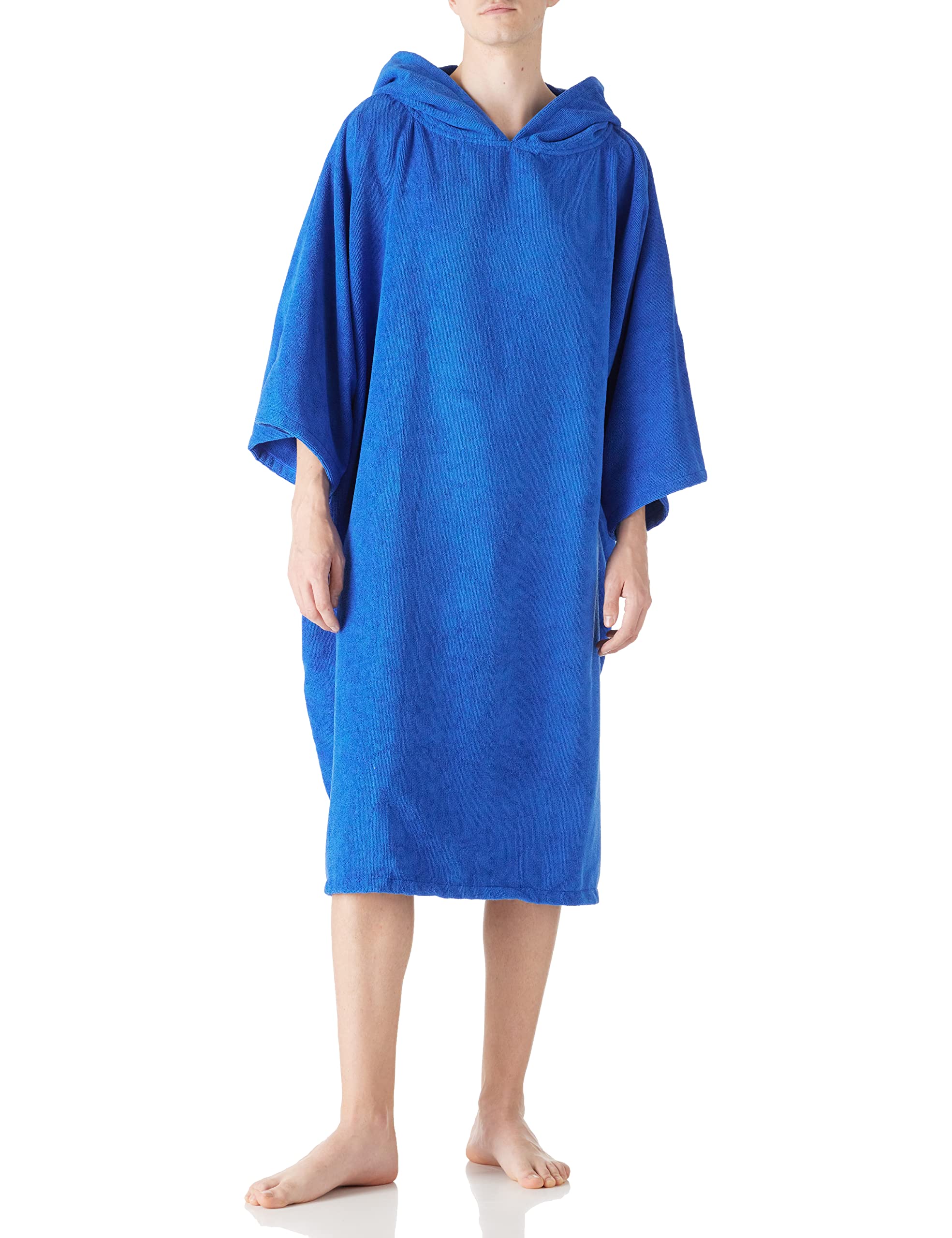 HIKAROHIKARO Changing Robe Towel, Hooded Surf Poncho Towel for Adult, Soft & Warm Towelling Poncho Robe for Beach, Surfing,Swimming(Blue XL)