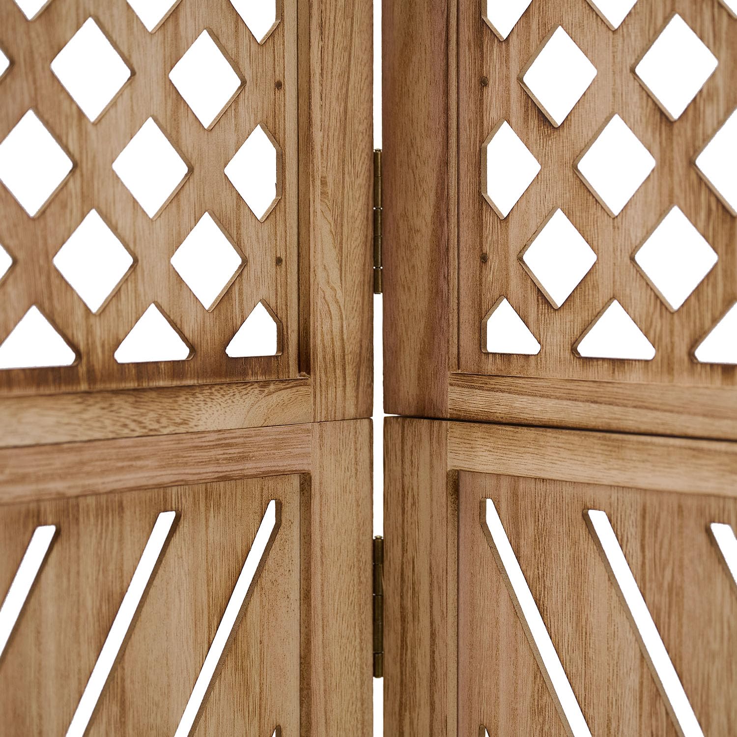 Homestyle4u 2014 Paravent 3 panneaux en bois naturel, protection visuelle espagnole
