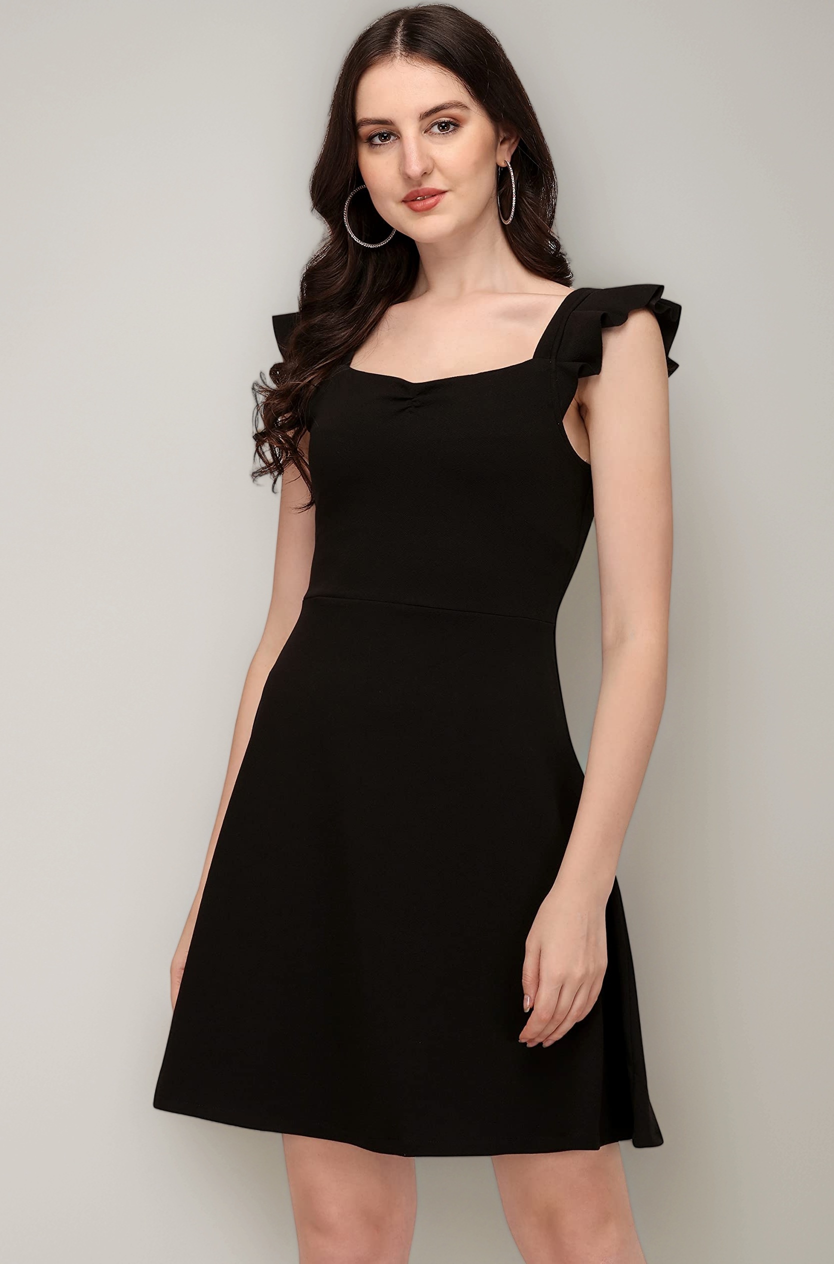 Fashion Western Dress || Stretchable Solid Sleeveles Frill Dress for Women || Western Dresses for Women || Dress for Women|| Summer Short Dresses for Women