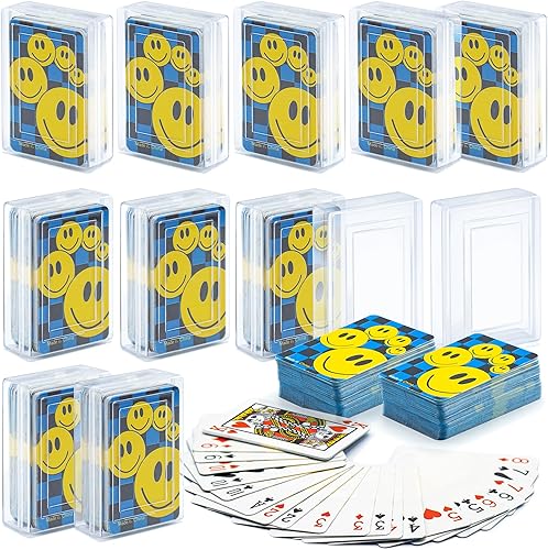 Mini cartas de juego a granel Paquete de 12 cartas de póquer para niños, baraja pequeña de cartas con caras sonrientes, paquetes de juegos de