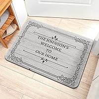 Vista 1 de Livole Tapete personalizado para puerta delantera, tapete de bienvenida personalizado con nombre de la familia, para interiores y exteriores