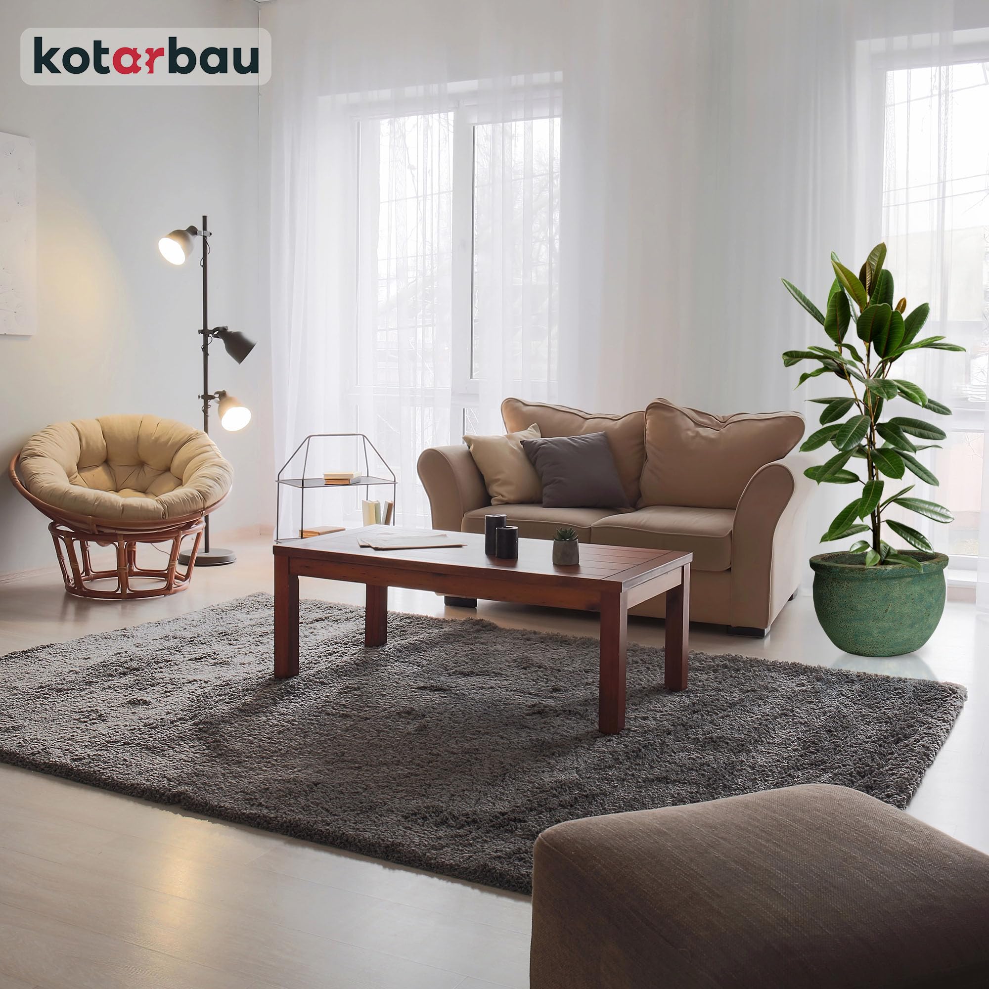 KOTARBAU® Pot En Céramique Vintage 38X25cm Turquoise Et Marron | Pot Résistant Au Gel | Pot Avec Drainage D'eau | Cache Pot Céramique | Pot Moderne | Pot De Fleur Céramique | Pot Céramique Extérieur