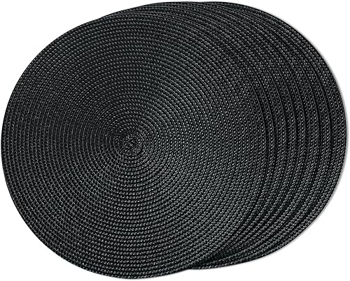 Miniatura 21 de FunWheat Juego de 6 manteles individuales redondos trenzados para mesas de comedor, tejidos, lavables, antideslizantes, pequeños de 13 pulgadas (S