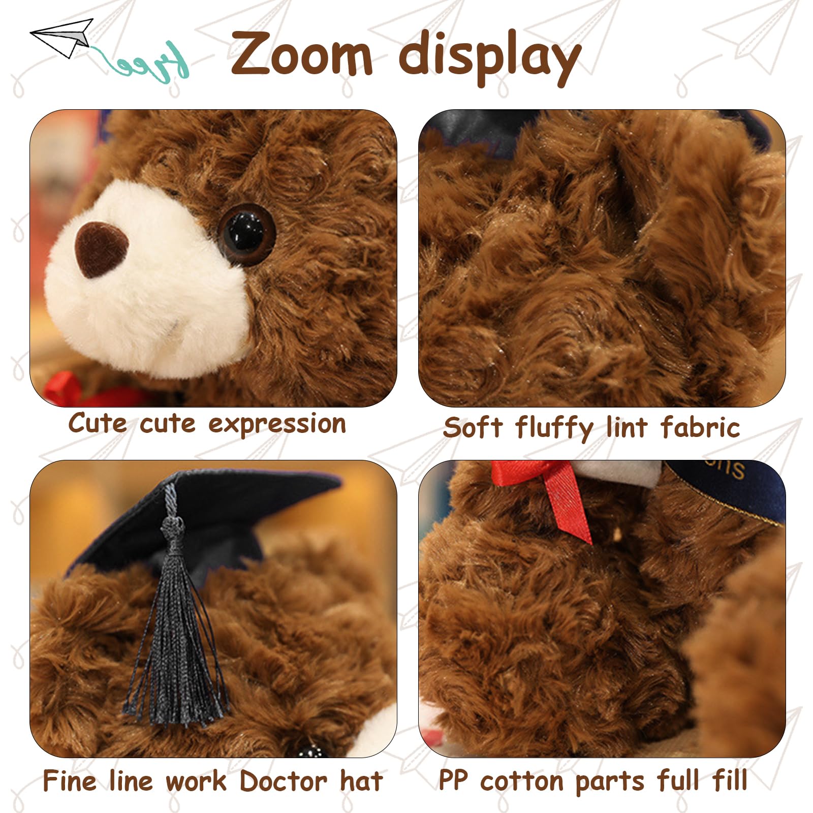 Poupée Ours En Peluche Pour Remise De Diplôme - Peluche Douce Et Moelleuse - Cadeau Pour L'année