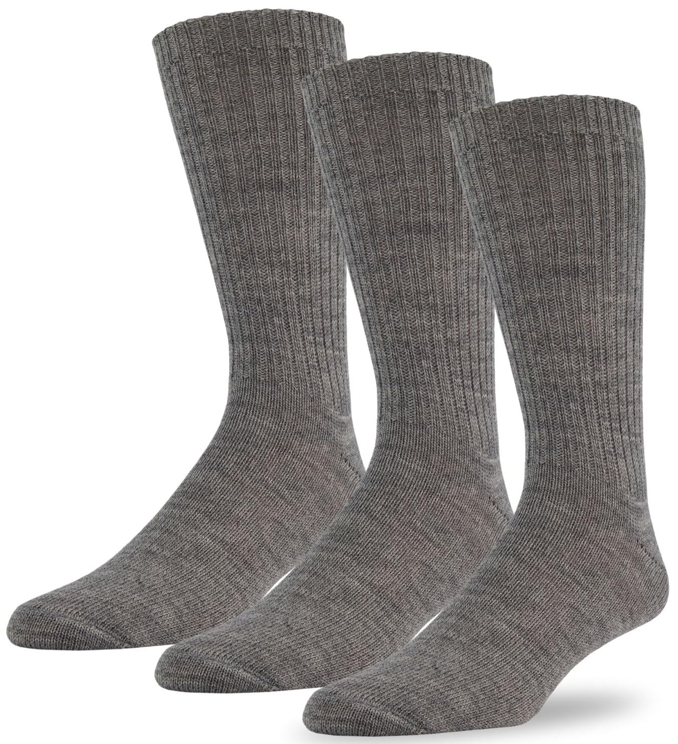 J.B. Field's 96% Merino Wool Weekender Casual Socks, Soft and Itch-free, For Hiking Trekking Running Socks, 3 Pairs (Medium) Mid Grey