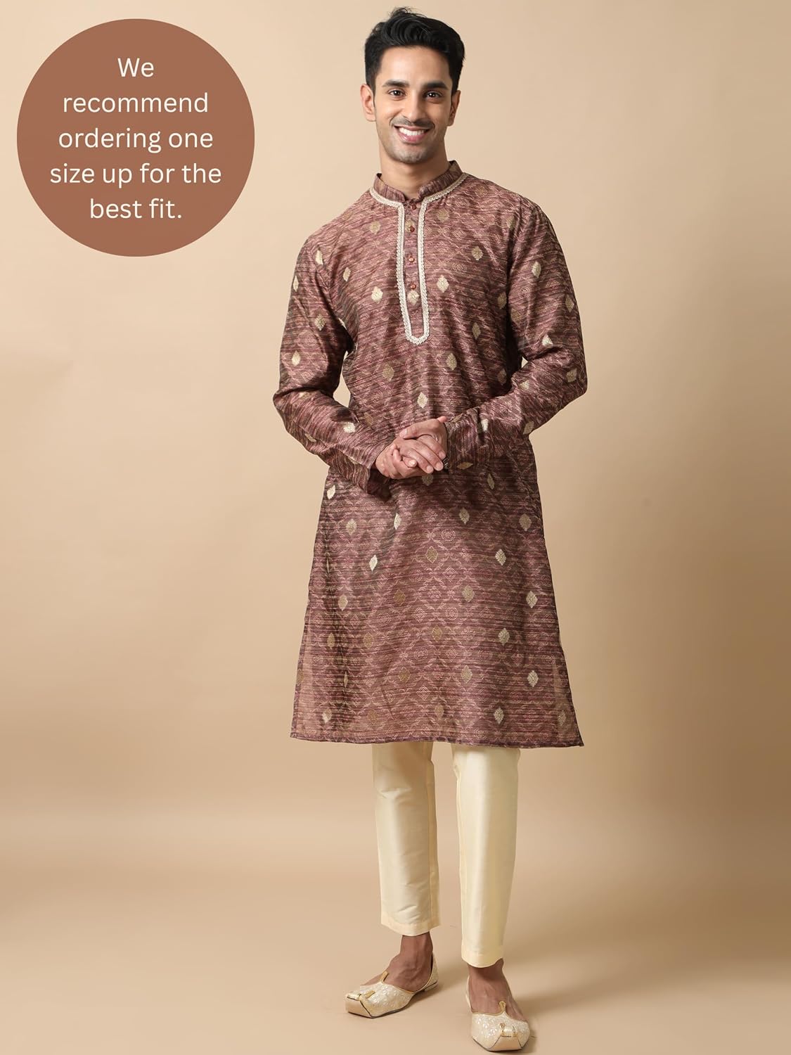 Filori Studio - Men's Authentic Jacquard Woven Design Long Kurta (Kurta Only)