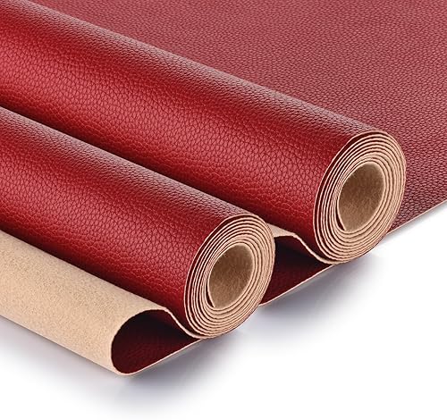 Miniatura 11 de Tela de cuero sintético de 2 yardas 58" x 72", 0.8 mm de espesor, material de cuero para tapicería de poliuretano, cuero sintético, hojas de vinilo