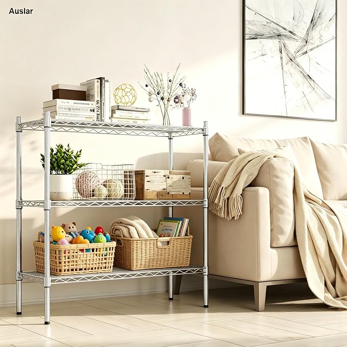 Estantería metálica Auslar 3 niveles 750 lbs cromada miniatura 9