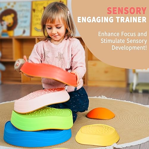 Miniatura 10 de Stepping Stones para niños  Piedras para equilibrio y juego sensorial, juguetes de equilibrio antideslizantes para interiores y exteriores para