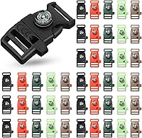 Vista 1 de Jexine 50 clips de hebilla de brújula de plástico paracord hebillas accesorios para camping, viajes, supervivencia de emergencia