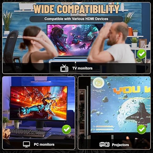 Miniatura 5 de Consola de juegos retro inalámbrica, Game Stick 0.08 oz, mandos inalámbricos para dos jugadores, con más de 40.000 juegos clásicos, salida HDMI 4k,