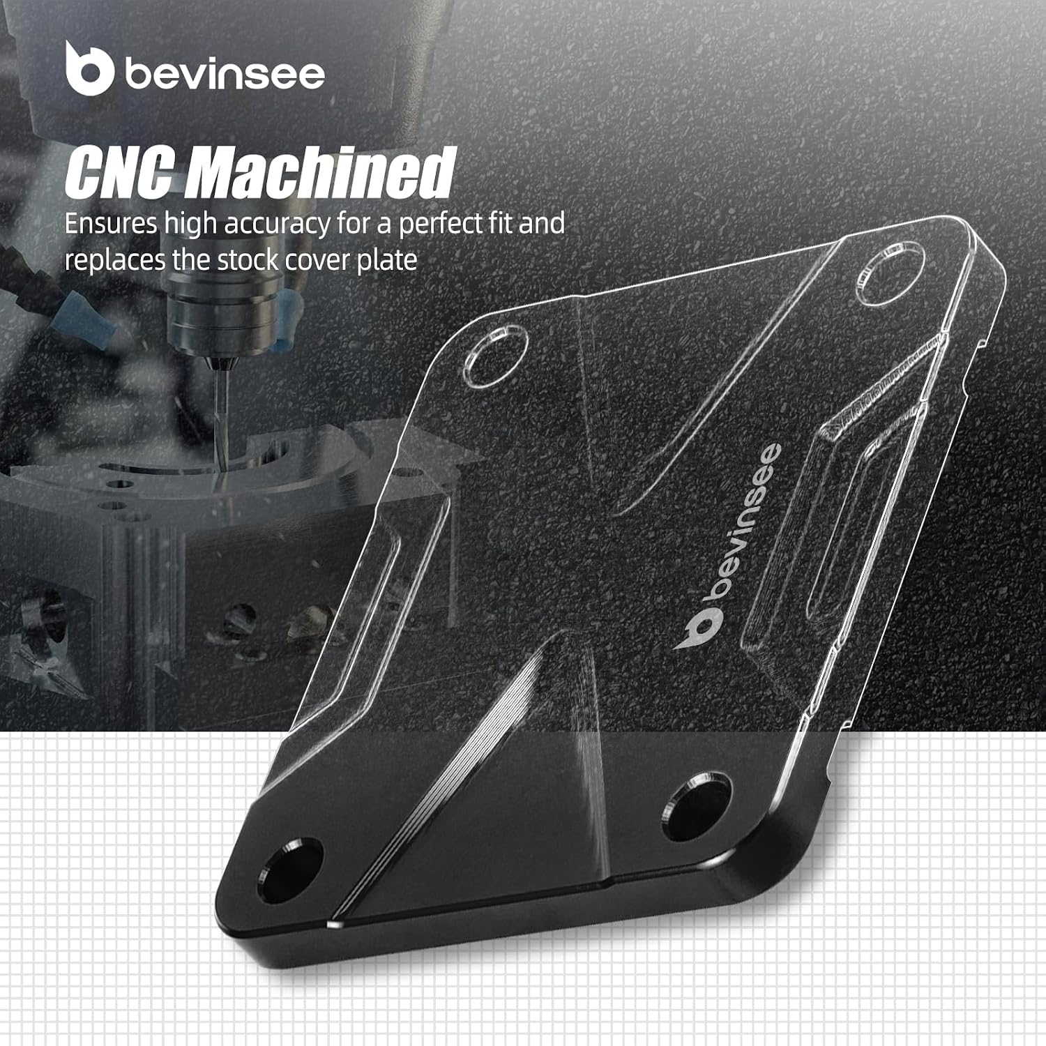 Bevinsee 3.5L 4L V6 Gas Timing Chain Cover Plate Compatible with Toyota 4Runner 2010-2024, Tacoma 2016-2022, FJ Cruiser 2007-2014 Black