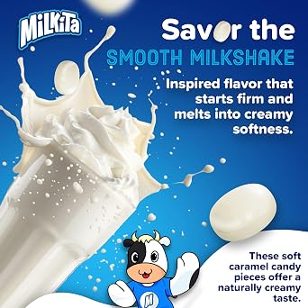 Milkita Creamy Vanilla Milk Candy Gluten Free Candy (25 Count Bag)