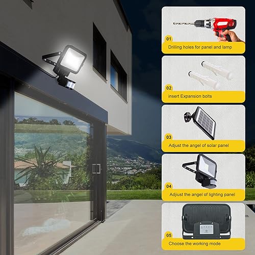 Miniatura 6 de SUNLONG Solar Motion Sensor Lights, Solar Sensor Lights Outdoor Flood Lights Waterproof Dusk to Dawn Solar Security Lights Spot Lights for Porch