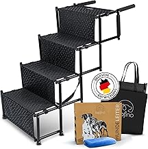 Dog Stairs Car [up to 60 kg] - Joint-friendly Dog Ramp Car Foldable - Car Ramp for Small and Large Dogs - Entry Aid Dog Car - Ramp Dog Suitable for All Cars - With Carry Bag