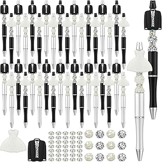 Ctosree 36 Sets Beadable Pens Bulk Bead Ballpoint Pens DIY Pens Wedding Favors Bridal Shower Pens for Wedding Bridal Shower Gifts School Office Birthday Party Favor
