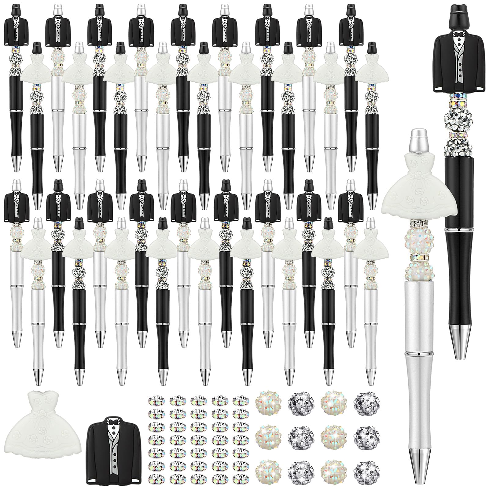 Photo 1 of Ctosree 36 Sets Beadable Pens Bulk Bead Ballpoint Pens DIY Pens Wedding Favors Bridal Shower Pens for Wedding Bridal Shower Gifts School Office Birthday Party Favor