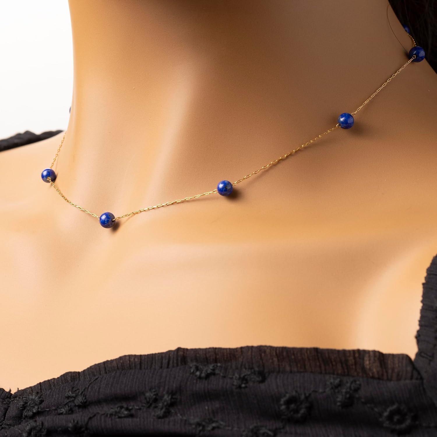 Crystal Layered Crystal 14K Gold Plated Necklace Handmade October Birthstone Beaded Necklace Jewelry Set For Women with Paperclip & Cable Station Chains Hypoallergenic Classy Elegant Keenove - Image 2