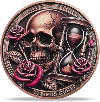 Memento Mori Coin Skull Challenge Coins Tempus Fugit Stoic Token