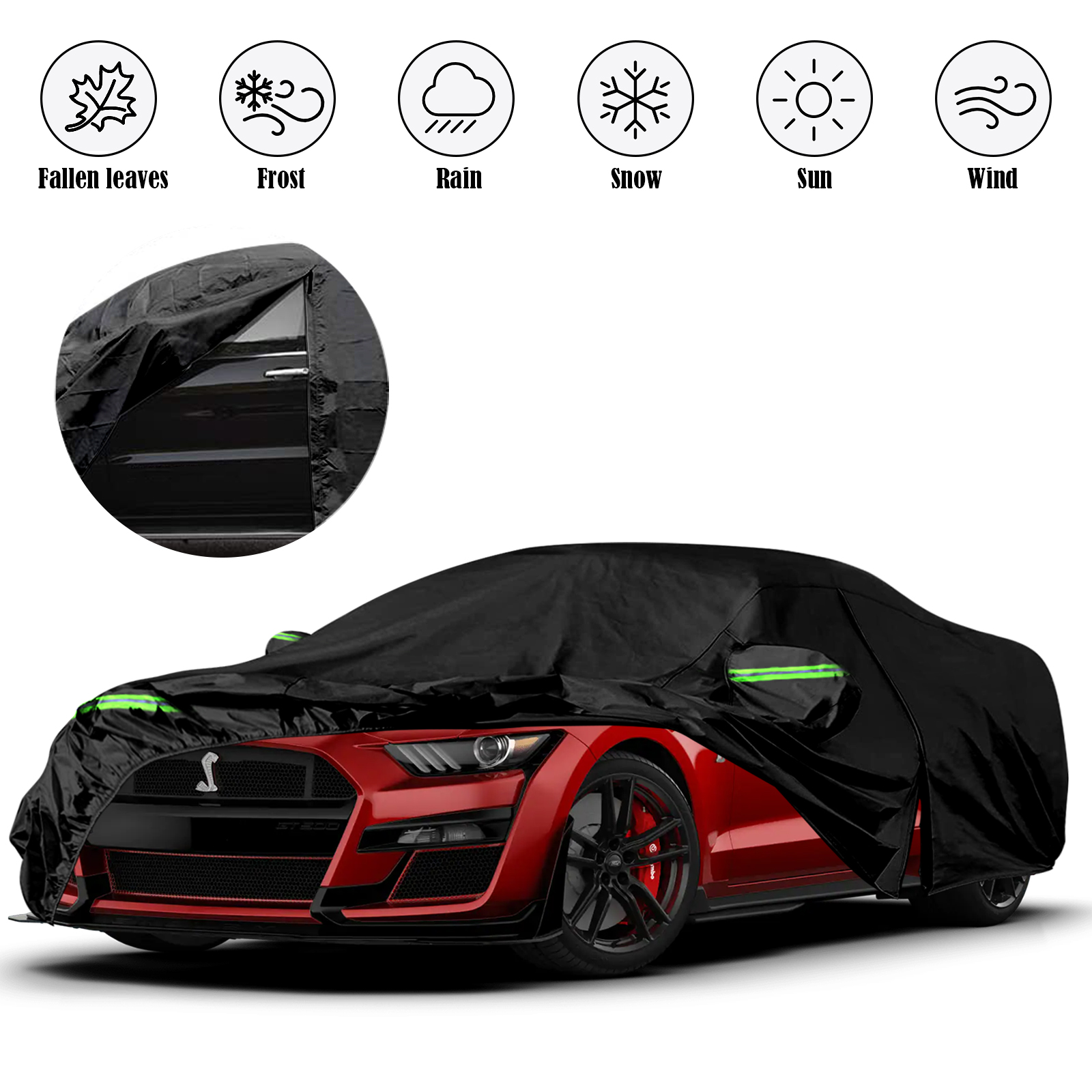 ICarCover Custom Fit Car Cover For 2005-2025 Ford Mustang – Waterproof, All-Weather Protection, Indoor/Outdoor Use - View #2