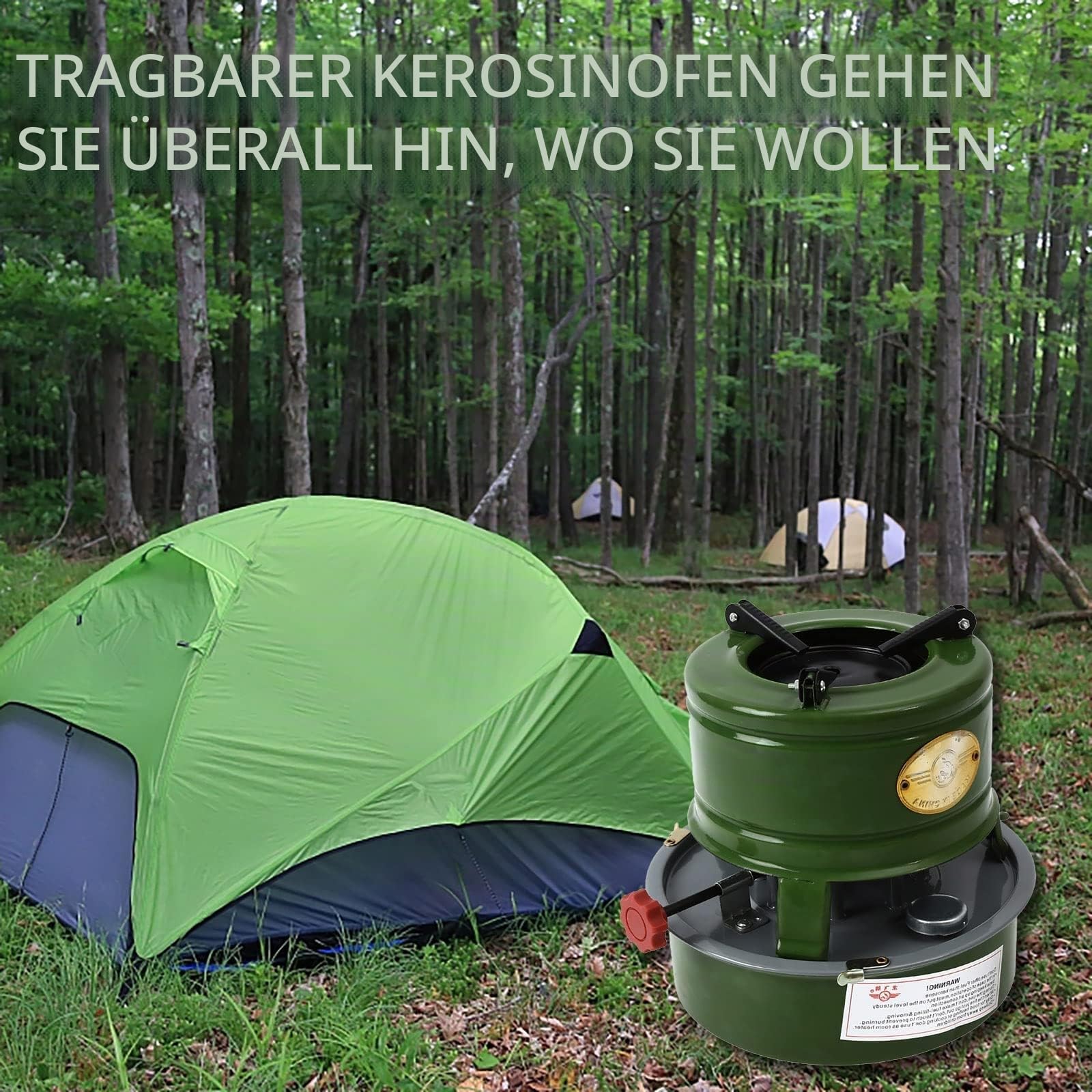 Petroleumofen für Innenräume Kleiner Tragbarer Outdoor-Camping-Camping, Petroleumheizung Petroleumkocher Heizung Ohne Strom innen Zelt Angeln Nach Hause Mobile