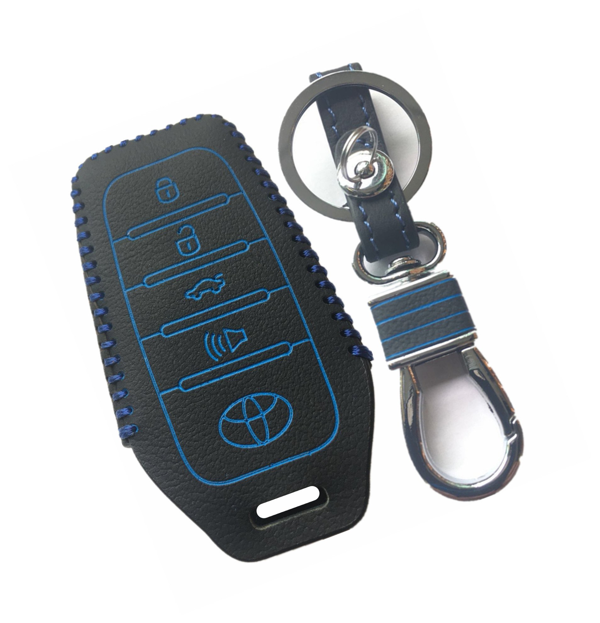 Buy KAWIHEN Leather Key Fob Case Fit for 4 button Toyota Crown Fortuner