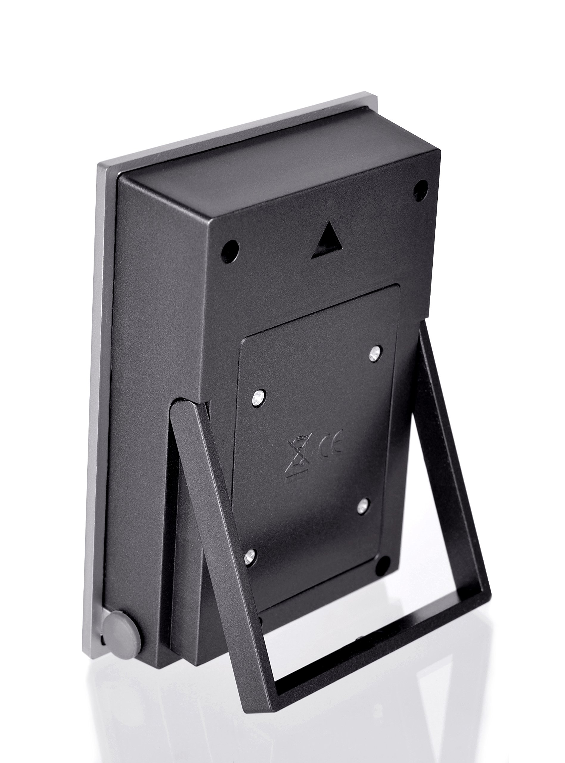 Bresser horloge radiopilotée MyTime io, 30 cm grande avec mécanisme silencieux avec température intérieur et extérieur + affichage humidité, capteur radio extérieur inclus, blanc