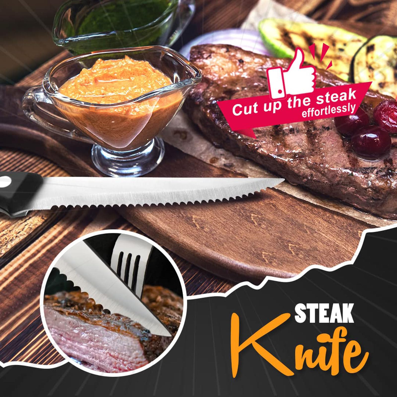 Silbernes 24-teiliges Besteckset aus Edelstahl mit Steakmessern für 4 Personen, Besteckset für das Heimrestaurant, Essgeschirr, Messer, Gabel, Löffel,Blue