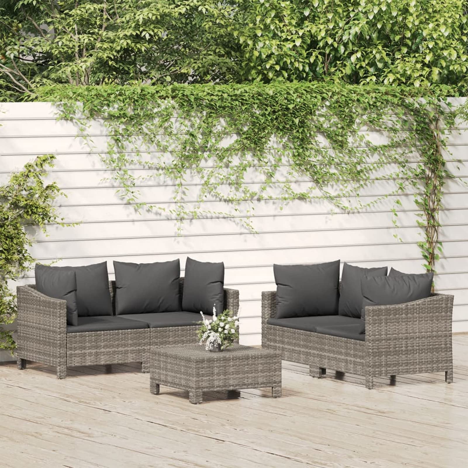 Festnight Salon de Jardin Exterieur en resine Salon de Jardin Bas mobilier de Jardin Salon de Jardin modulable Salon Exterieur terrasse