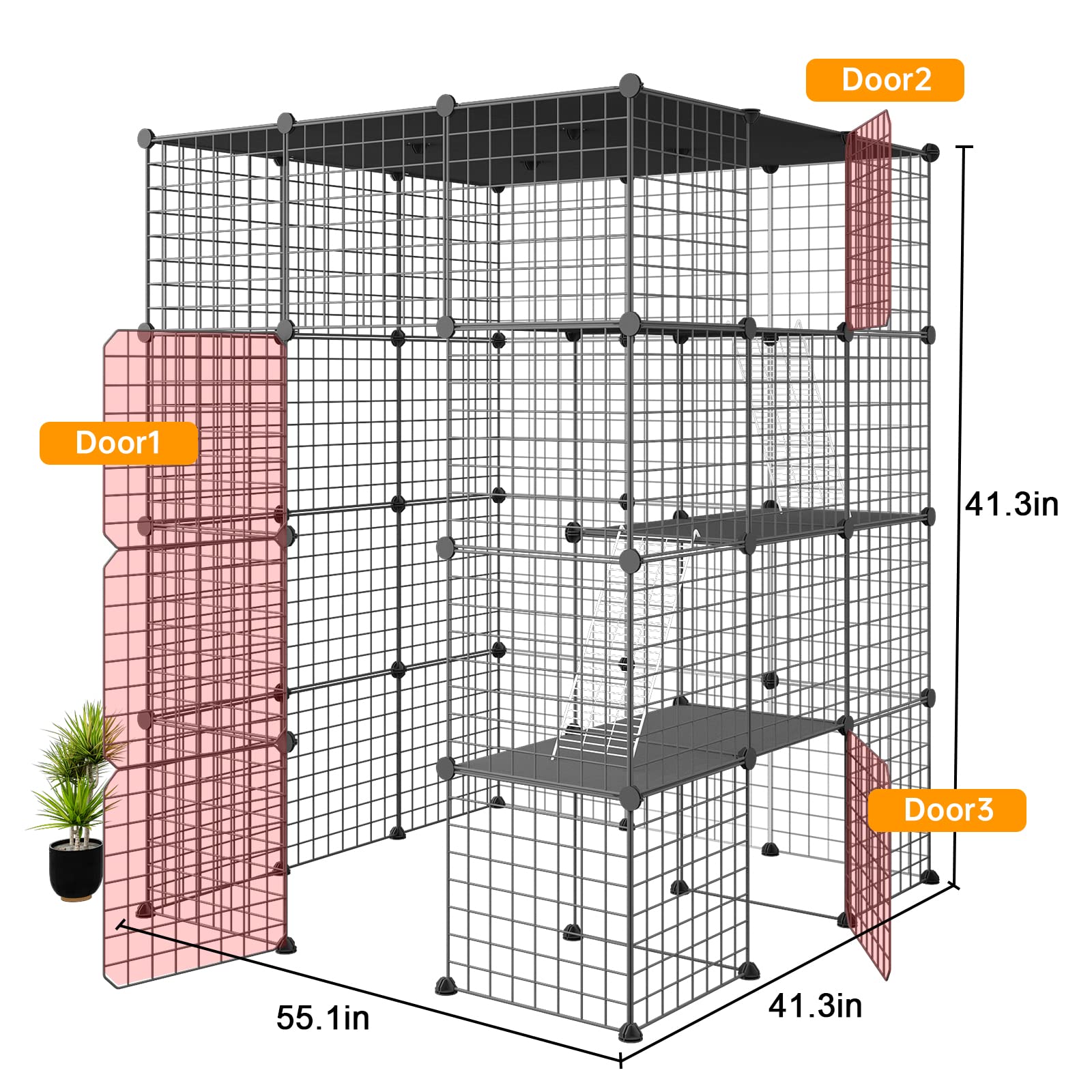 Oneluck Extra Large Cat Cage - DIY Cat Playpen -2