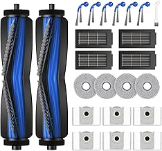 23-Piece Accessory Set for ECOVACS DEEBOT T30C Omni/T30C Omni Gen2 Robot Vacuum Cleaner, 2 Main Brushes, 6 Dust Bags, 4 Wipes, 4 HEPA Filters, 6 Side Brushes, 1 Cleaning Brush, T30C Omni Replacement