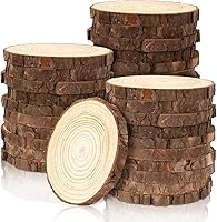 Vista 12 de FSWCCK Paquete de 6 rodajas de madera redondas naturales sin terminar, círculo de madera de 7-8 pulgadas, losas de madera grandes para centros